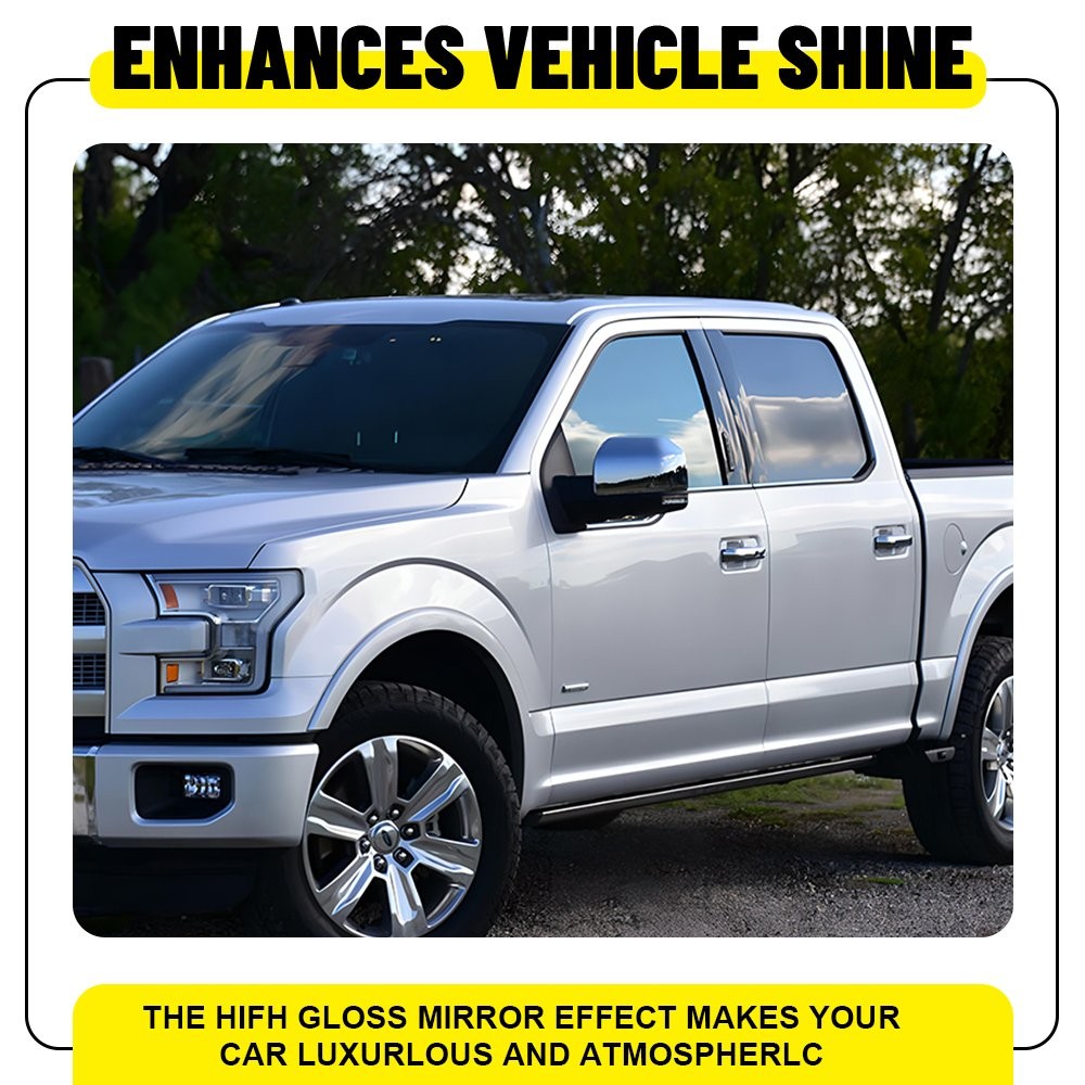4x Glossy Black B Pillar Post Door Covers Trim For 15-21 Ford F-150 with Keypad