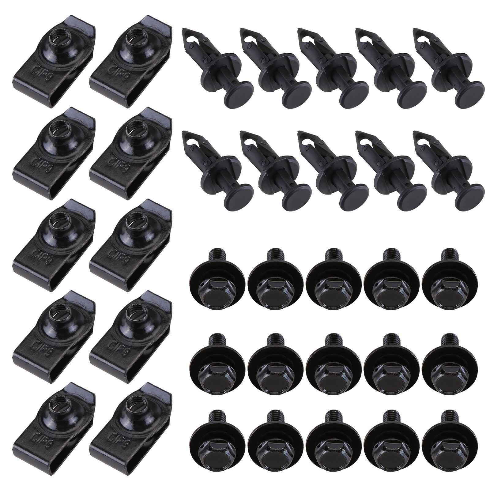For Mercedes Body Bolts & U-nut Clips M6 Engine Under Cover Splash Shield Guard