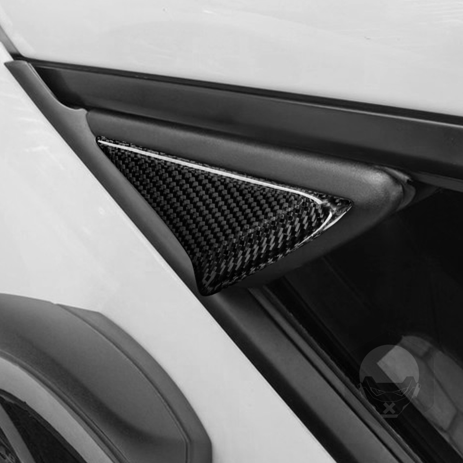 For Porsche 911 718 Car A-pillar Rearview Mirror Triangle Trim Real Carbon Fiber