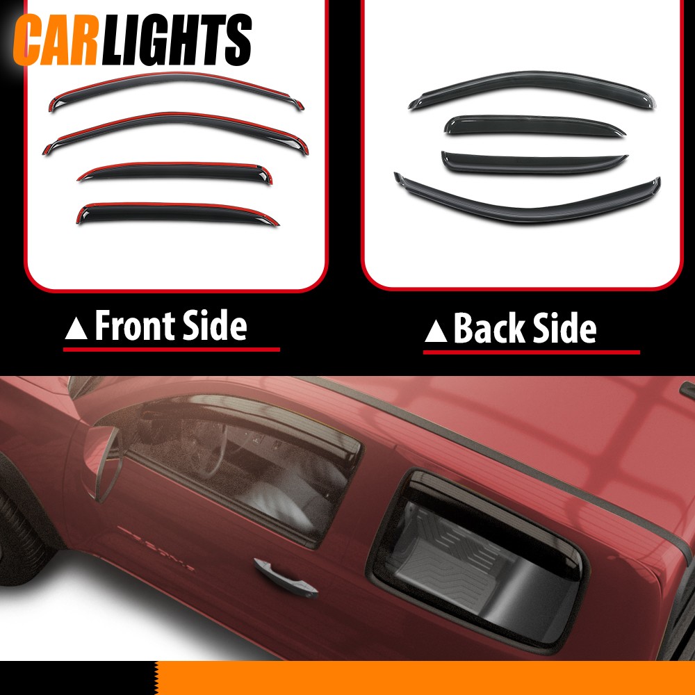 Fit For Tahoe Yukon Escalade 2000-2006 In-Channel Smoke Window Vent visors