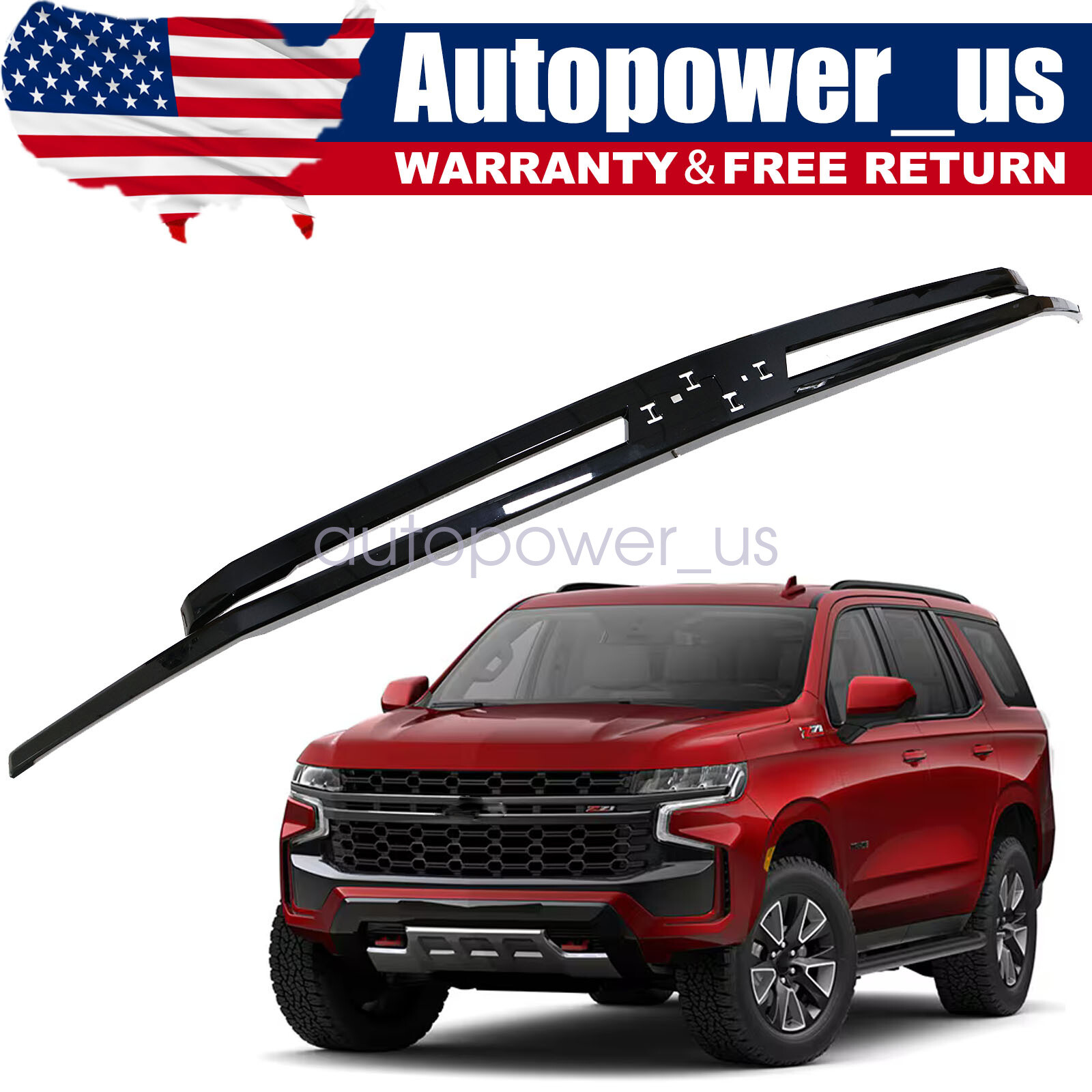 For 2021-24 Chevrolet Tahoe Suburban Black Chrome Front Grille Moulding 84913568