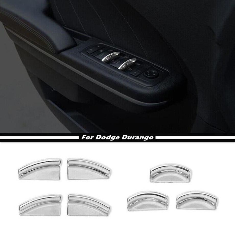 For 2011-2024 Dodge Durango Chrome Window Lift Switch Button Cover Trim Sequins