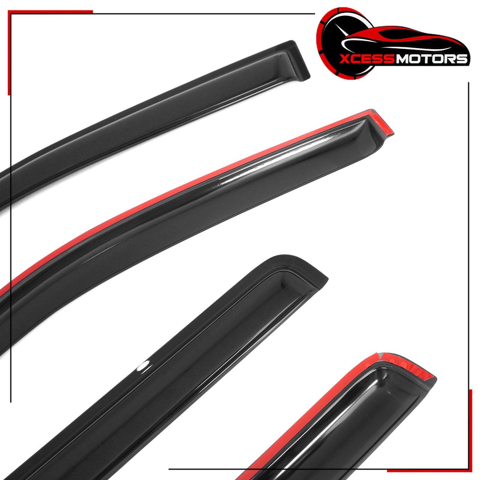 Fits 2024-2026 Toyota Tacoma Crew Cab Window Visors Smoke Side Door Deflectors
