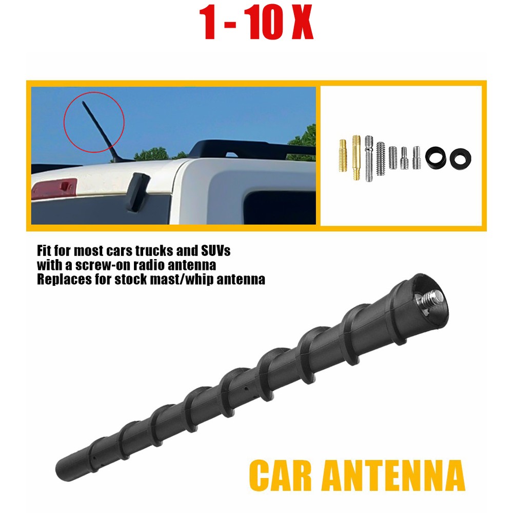 7inch Car Antenna Radio Replacement FM/AM Black Set Spiral Style w/Screw 1-10PCS