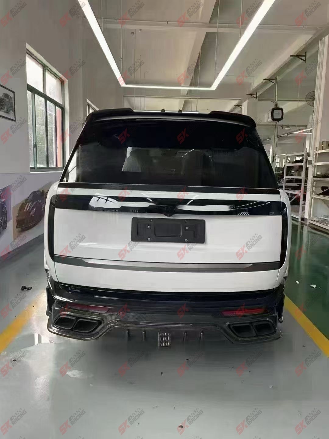 Rear Middle Spoiler+Roof Wing Fits Land Rover Range Rover 23-26 Dry Carbon Fiber