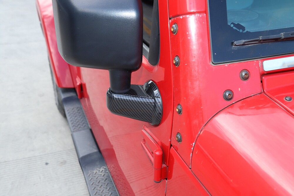 Carbon Fiber rearview mirror base cover trim decor For 2007-17 Jeep Wrangler JK