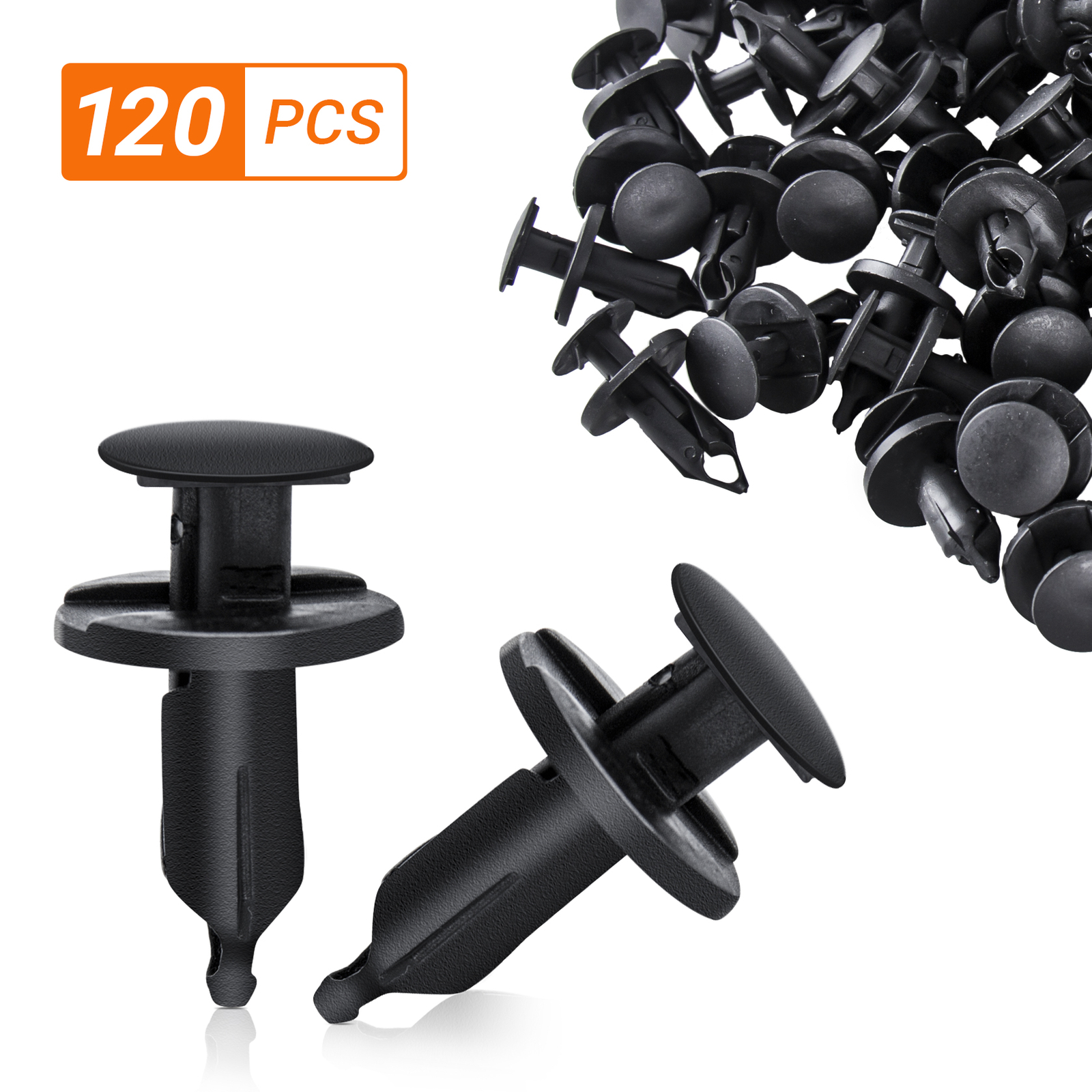 120pcs 8mm Bumper Clip Rivet Buckle Auto Car Plastic Rivets Fastener Fender Push