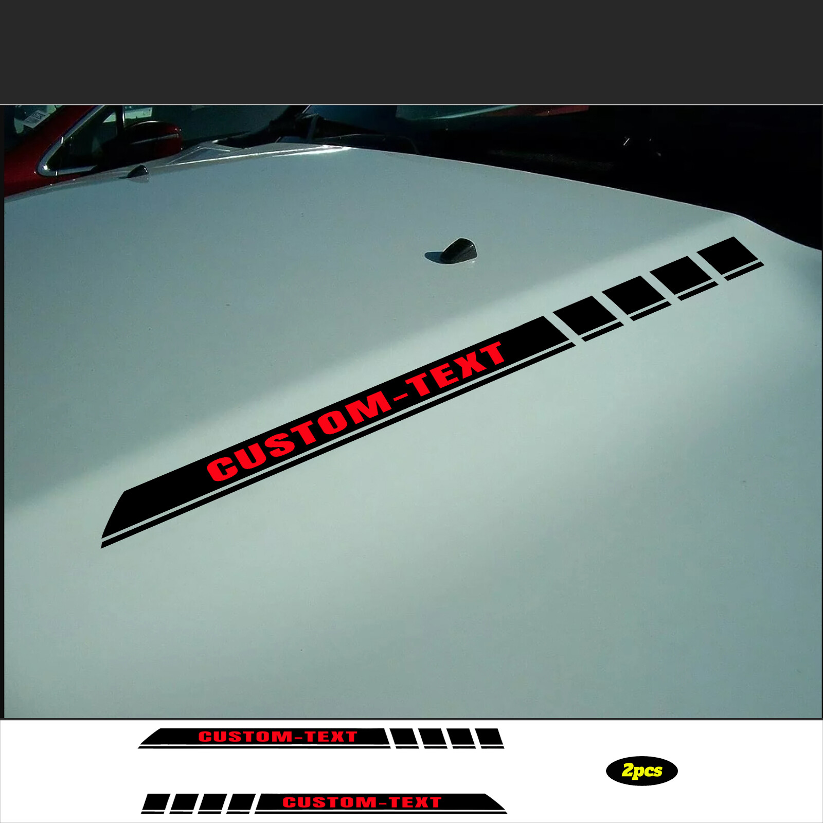 For Ford Maverick Graphics Stickers CUSTOM TEXT Car Hood Vinyl Decals 2Pcs
