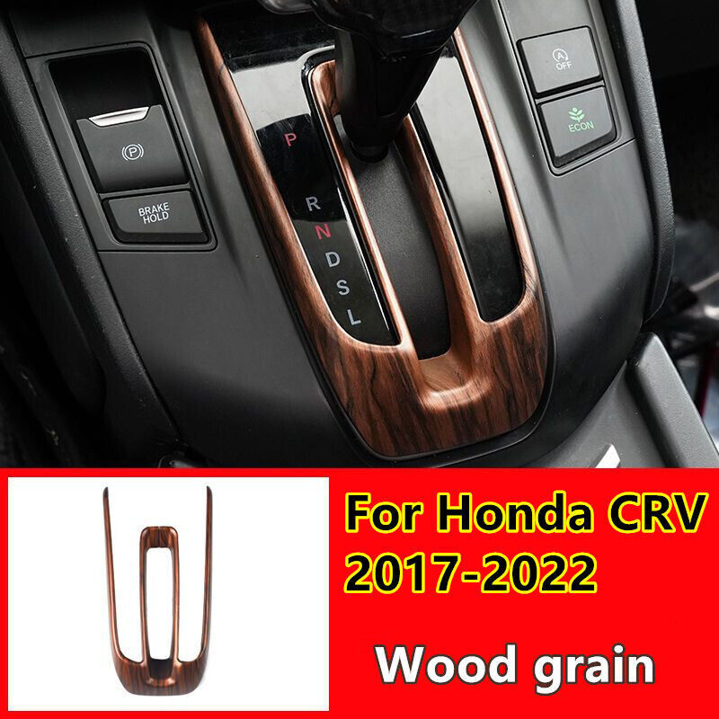 Wood Grain Color Gear Shift Panel Cover Trim Fit For Honda CRV CR-V 2017-2022