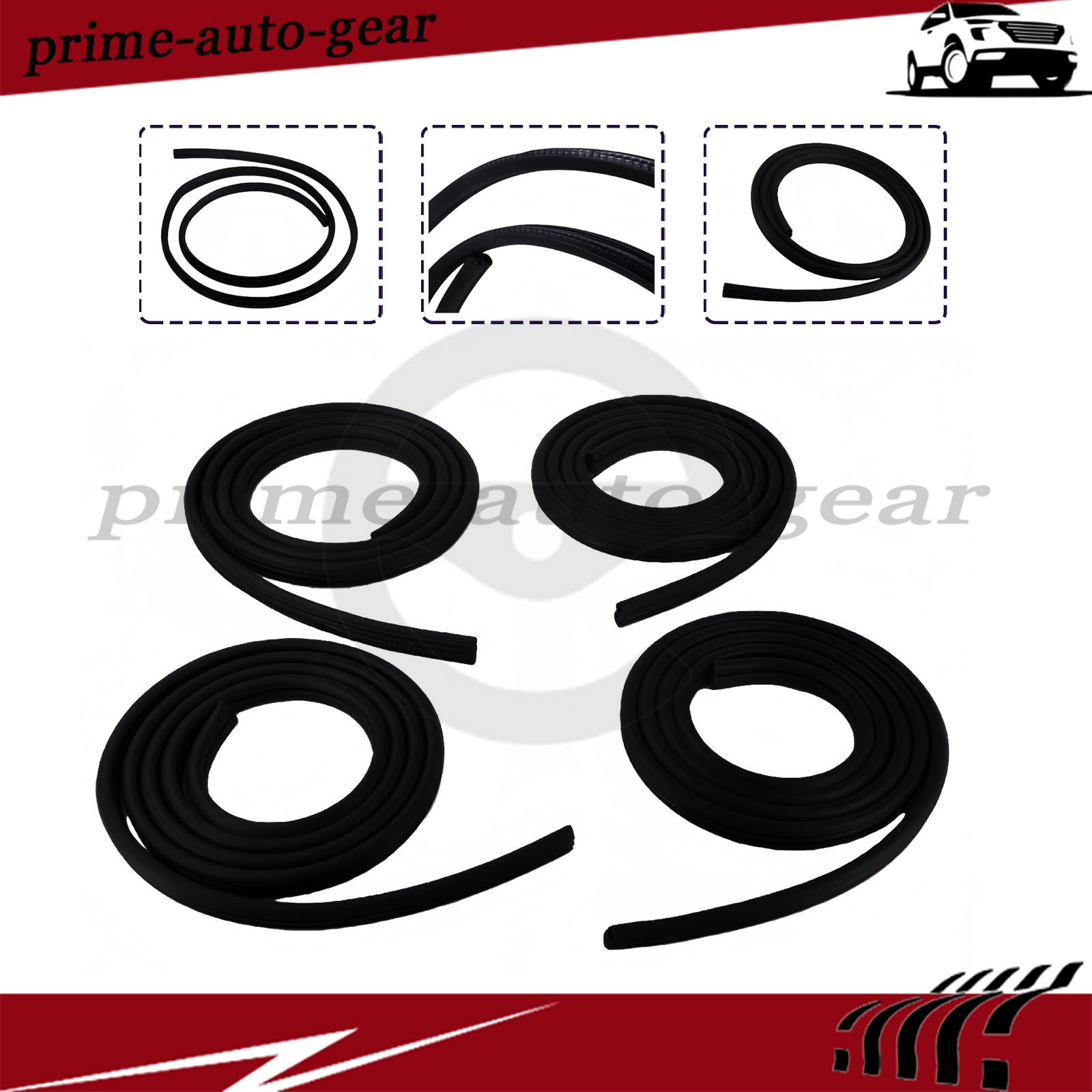 4pcs Left Right Front Rear Door Weatherstrip Seal For Toyota 4Runner 1996-2002