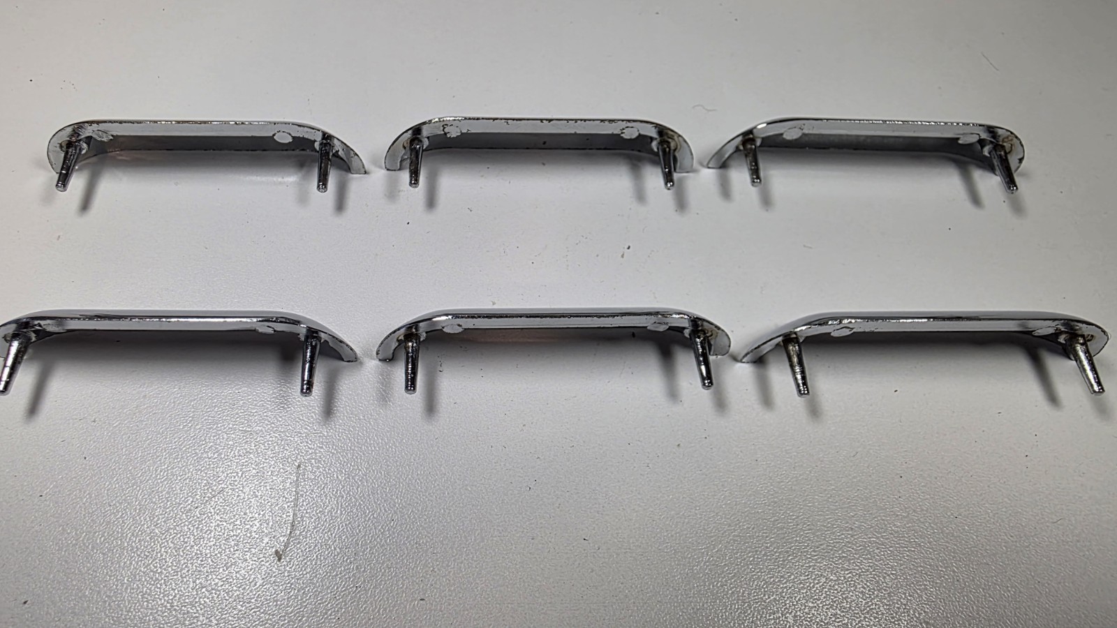 1957 CHEVY BEL AIR FRONT FENDER LOUVERS CHROME TRIM ORNAMENTS TRI-FIVE SET OF 6