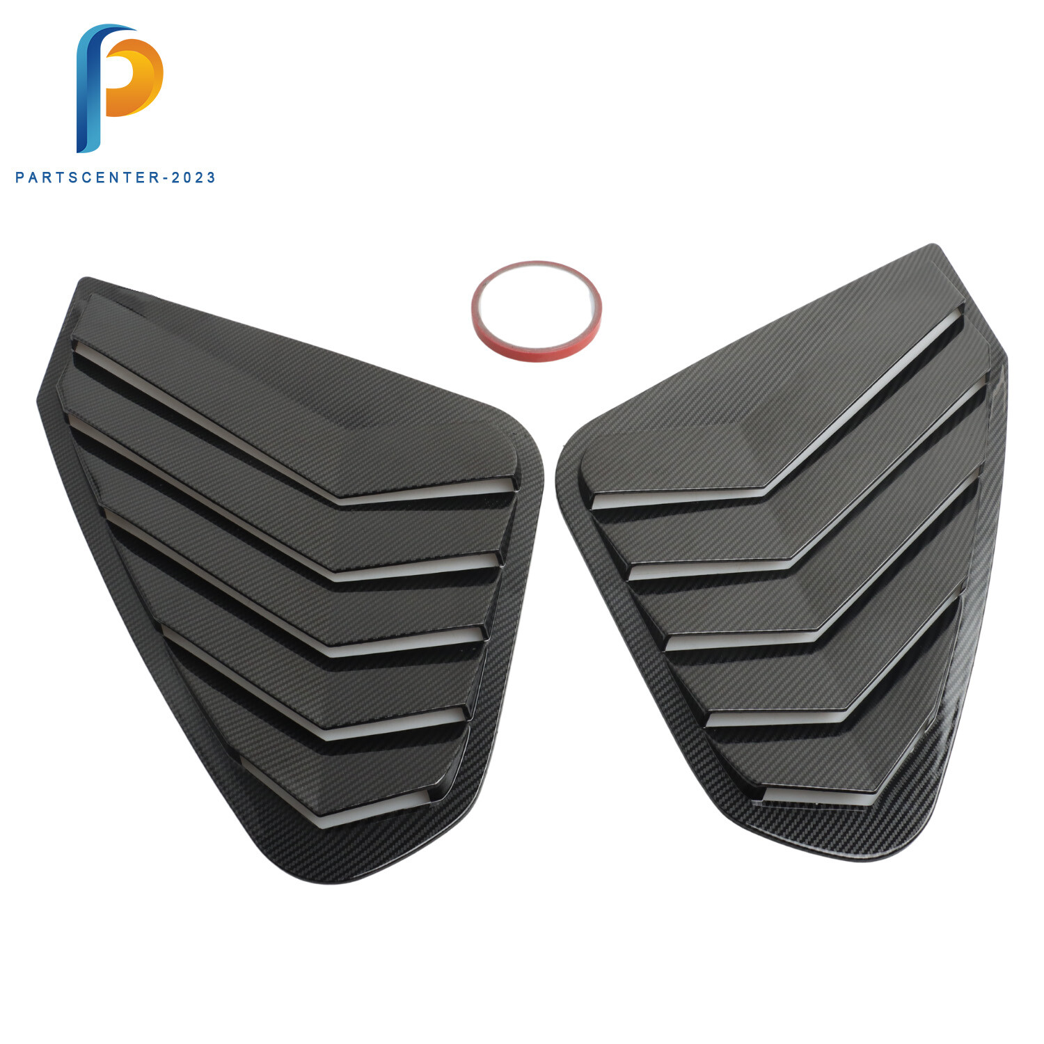 2x Carbon Fiber Look Window Louver Vent Cover Trim Rear for Toyota RAV4 2019-25
