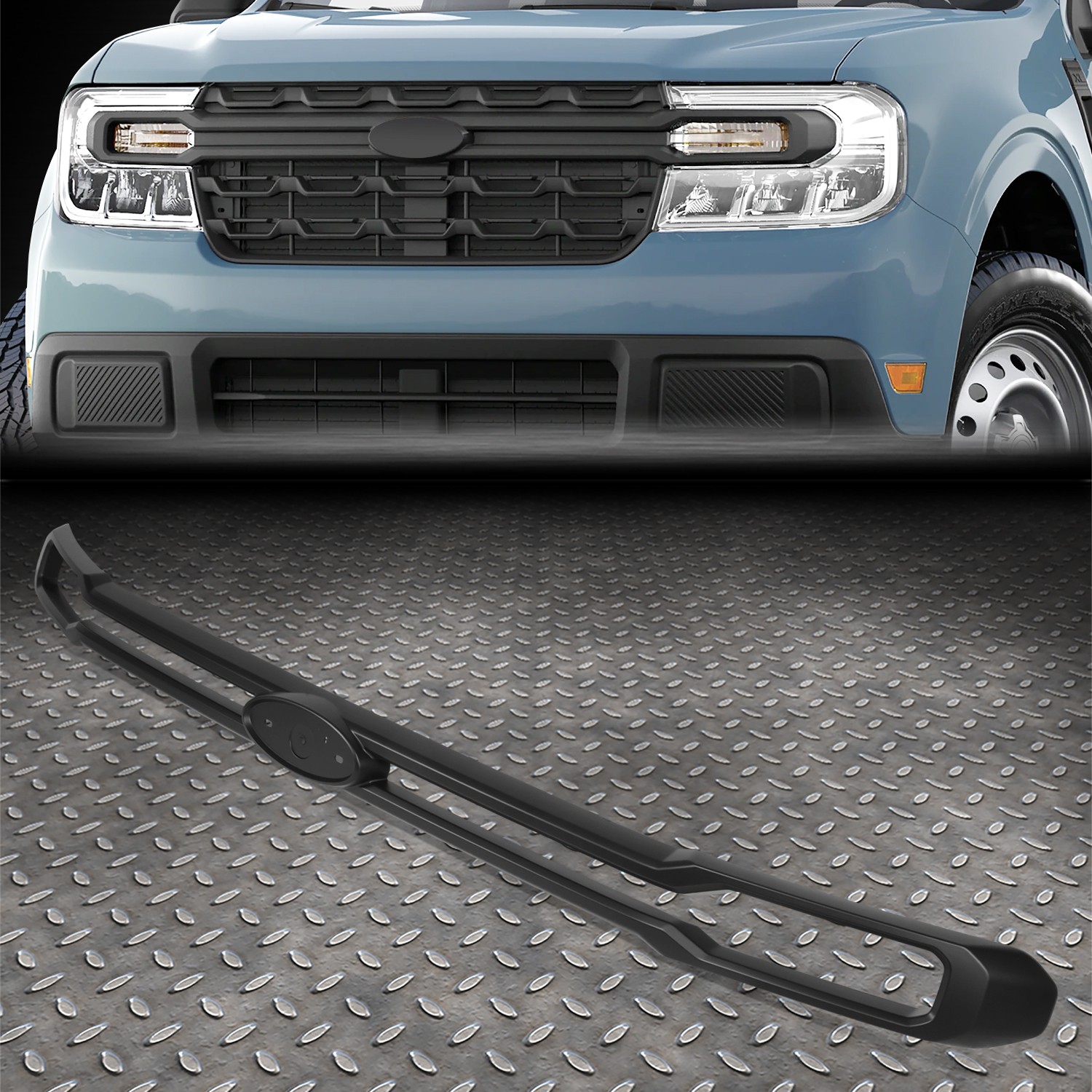 For 22-24 Ford Maverick Factory Style Front Grille Trim Molding Primed Black