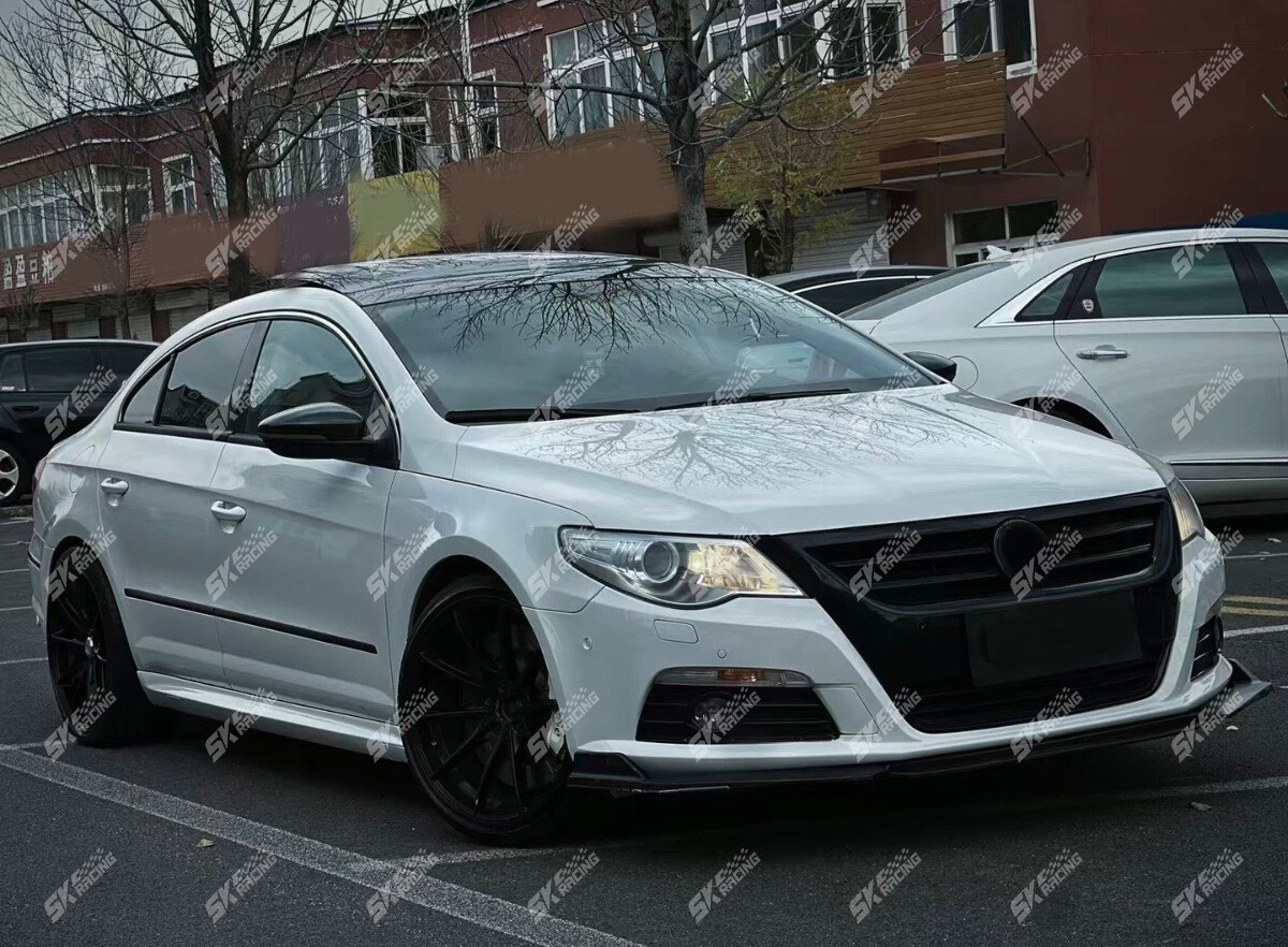 For Volkswagen CC 2009-12 Glossy Black Front Bumper Upper Grille Fog Light Cover