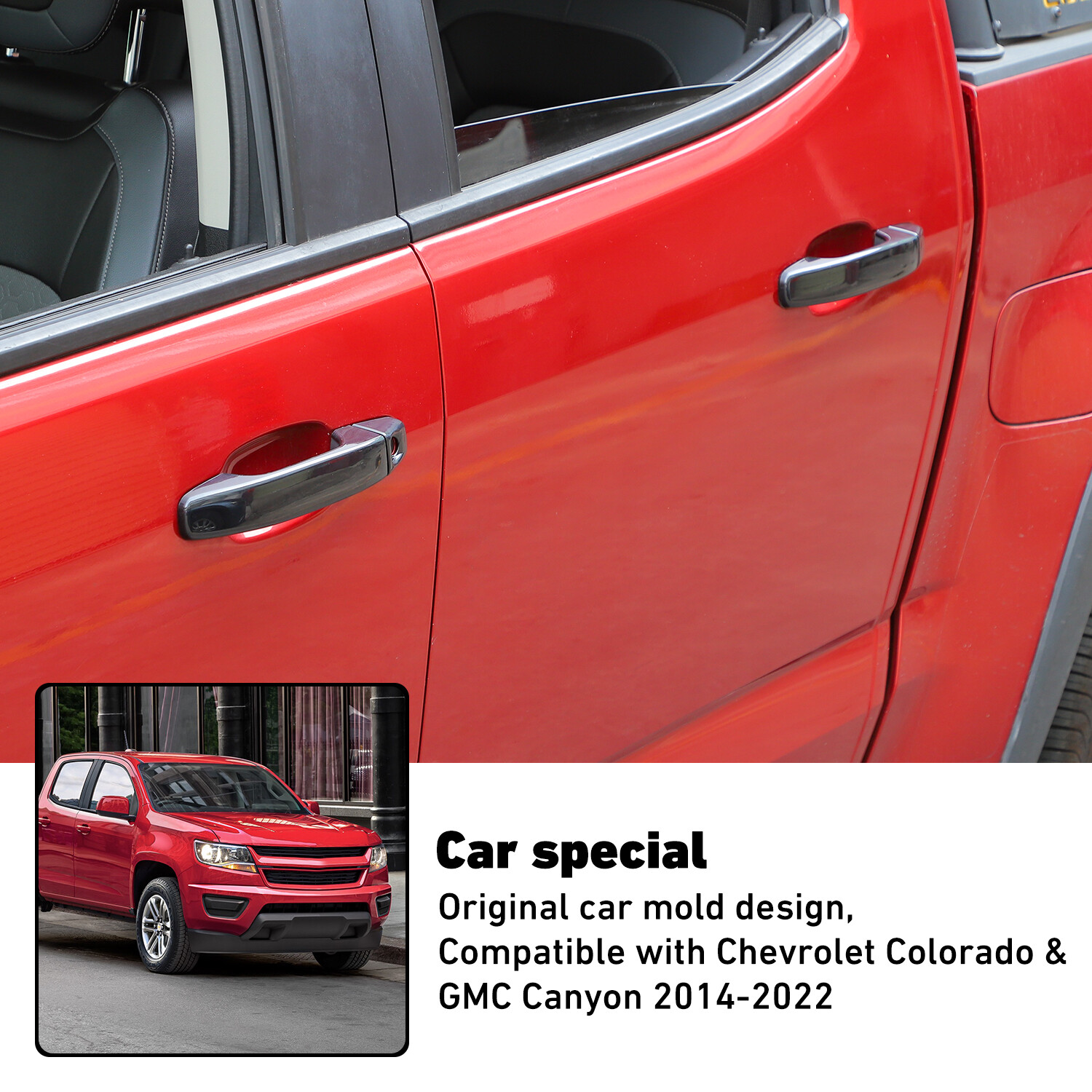 Black Exterior Door Handle Shell Cover Bezel For Chevy Colorado/GMC CANYON 2015+