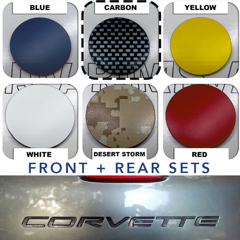 CARBON 1/16” RAISED LETTERS FOR C5 CORVETTE 97-2004 FRONT + REAR US MADE
