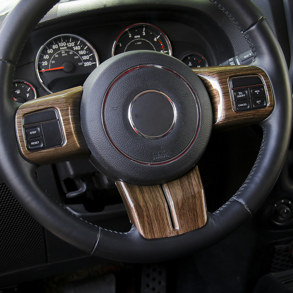 Wood Grain Interior Decor Trim Cover Kit for Jeep Wrangler JK 11-18 Accessories