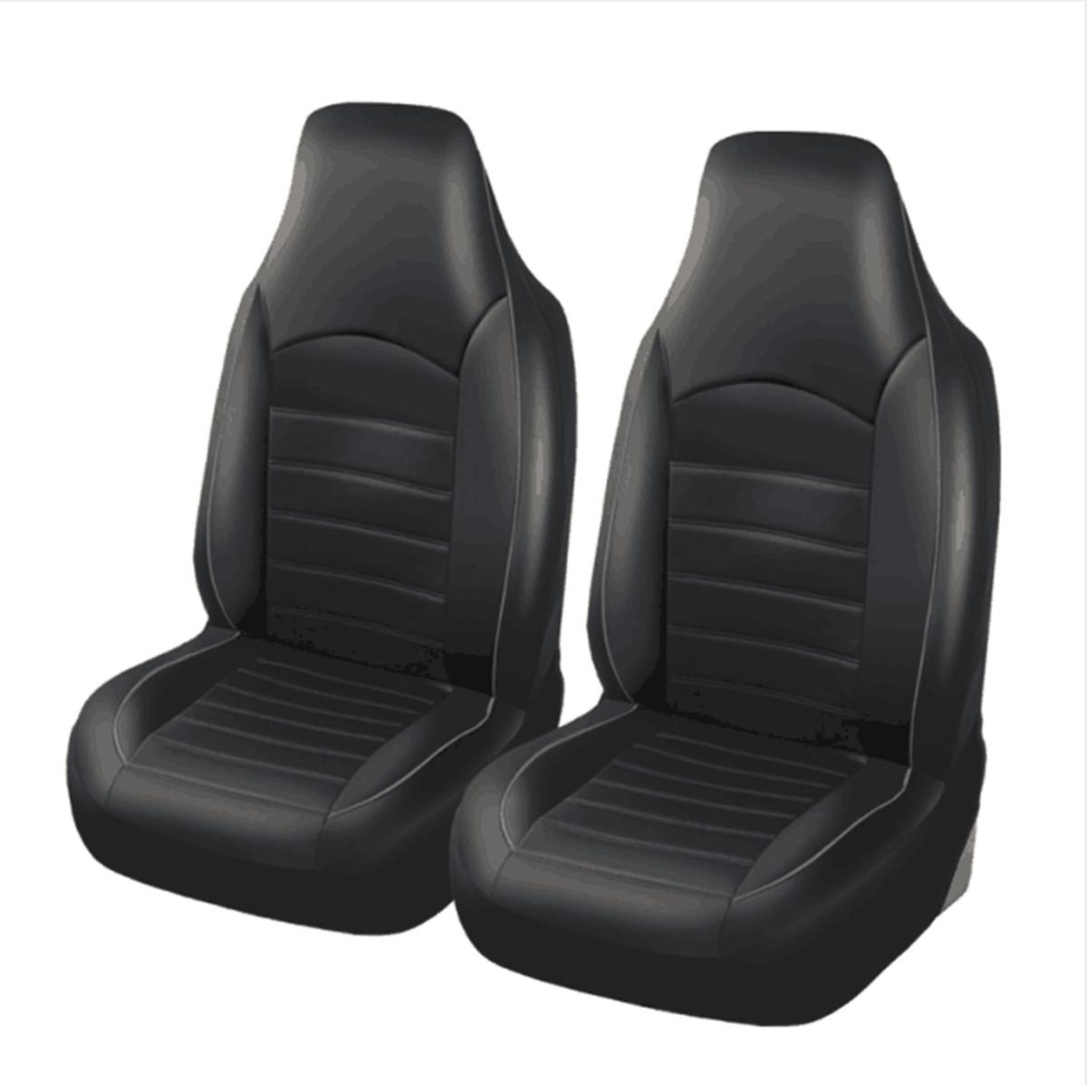 Car Seat Covers Protector Cushion PU Leather Front Cover Accessories Black/Gray