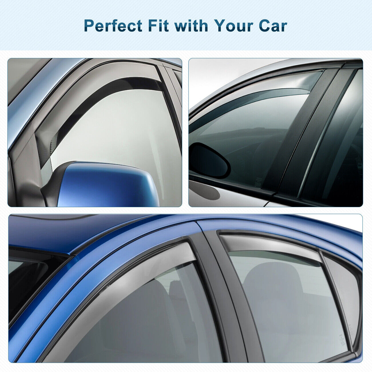 For Ford Focus 2012-2018 In-Channel Window Visors Vent Sun Rain –US