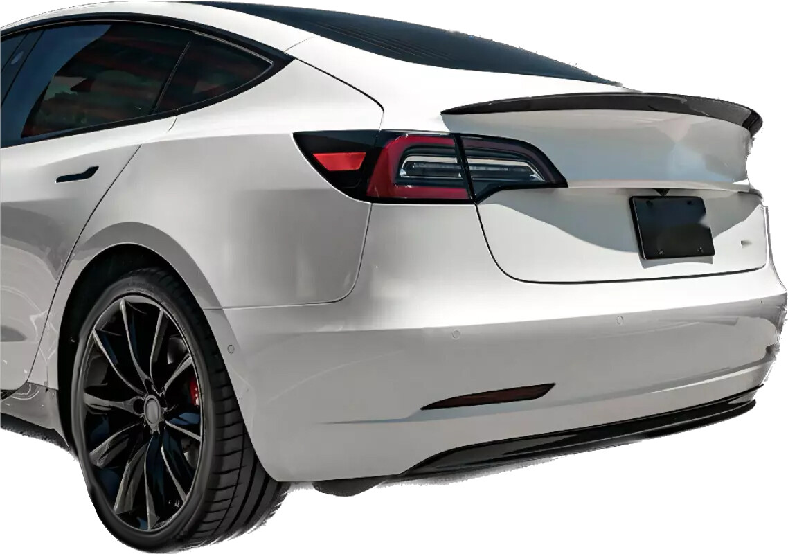 For Tesla Model 3 2017-2023 Rear Trunk Lip Spoiler Carbon Fiber Look Duck Tail
