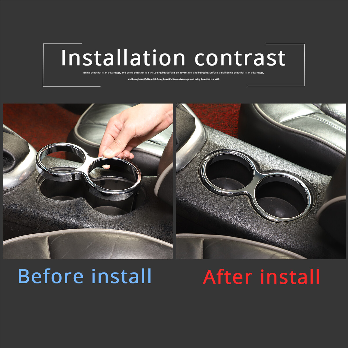 Chrome Billet Aluminium Cup Holder Insert for HUMMER H3 2005-09 Accessories 1PCS