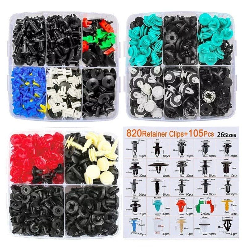 US 925PCS Car Body Push Pin Rivet Trim Panel Fastener Clips Assortment Box Set