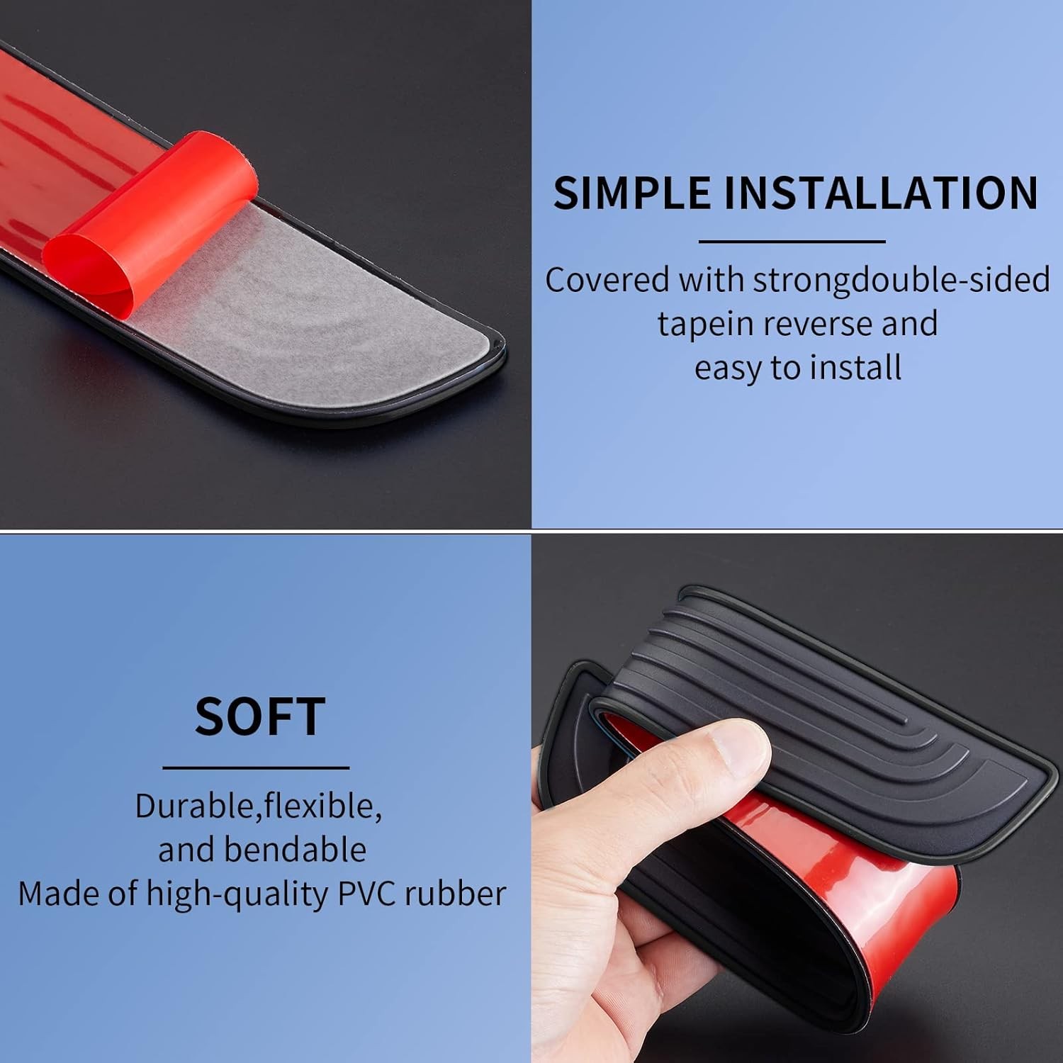 4x PVC Anti-Scratch Front & Rear Door Sills Protector Self Adhesive Set For Jeep
