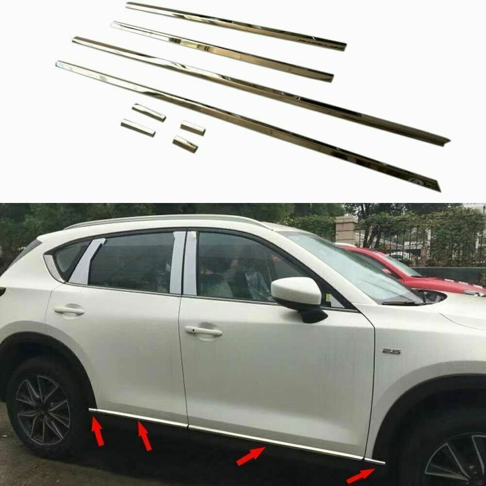 8Pcs Door Side Sill Molding Trims Guard Cover Fit for Mazda 2017-2020 CX-5 CX 5