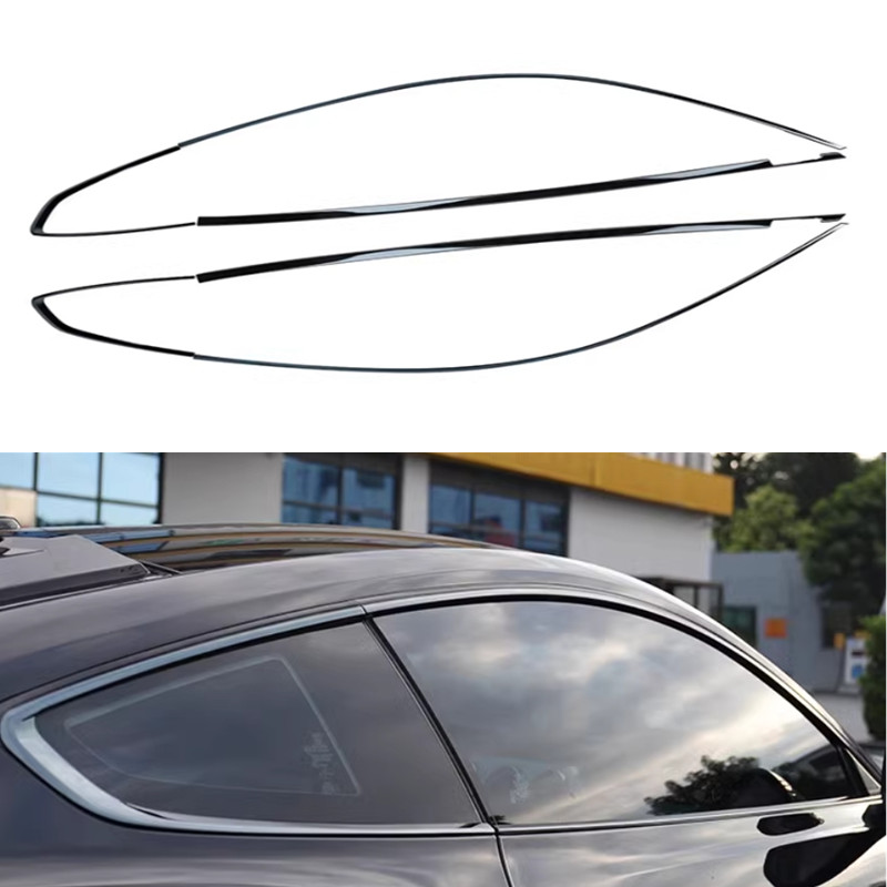 for Ford Mustang 2015-23 Chrome Black Window Strip Trim Moulding Seal Belt Decor
