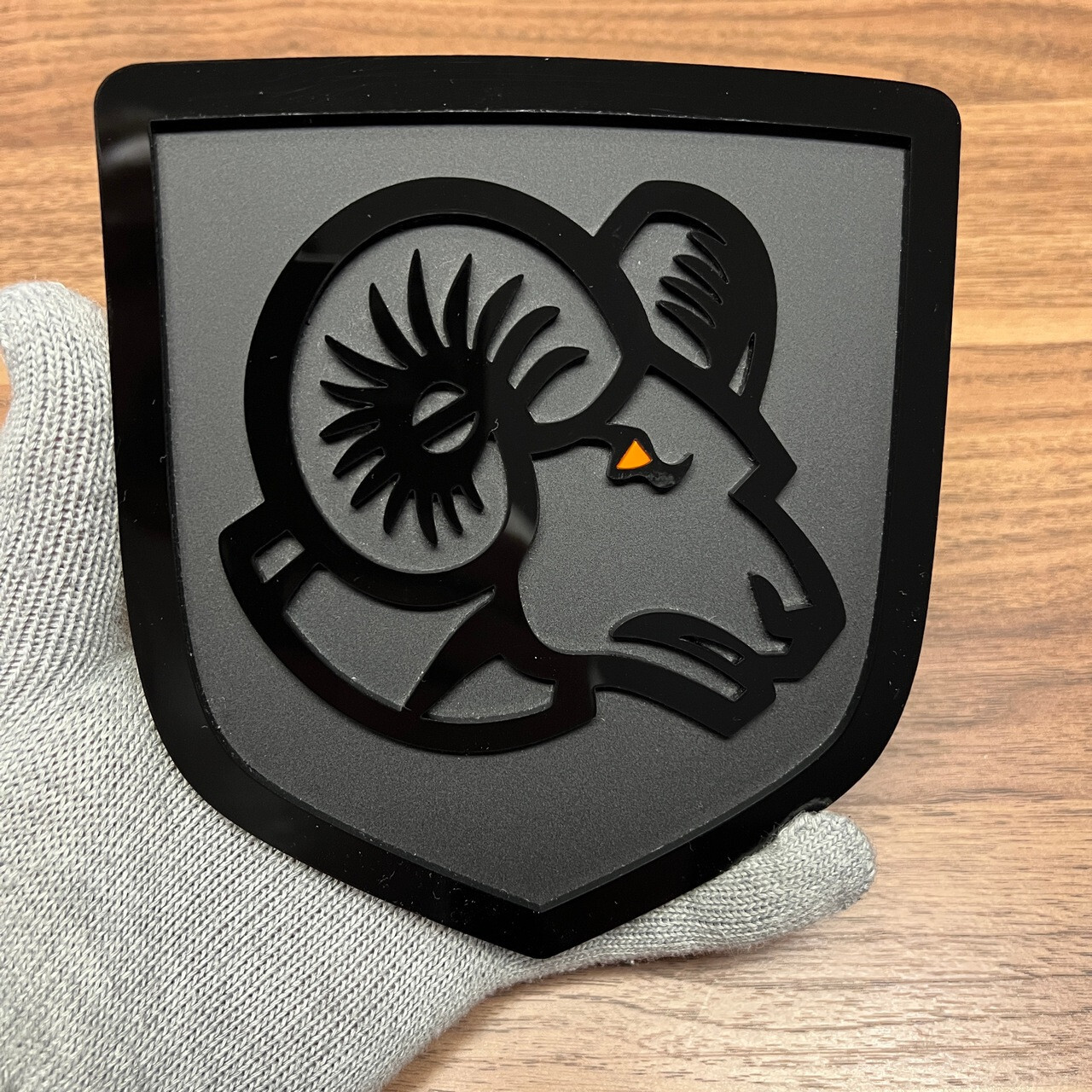 Tailgate Emblem Badge for Dodge Ram 1500 2500 3500 09-18 Orange Eye Black