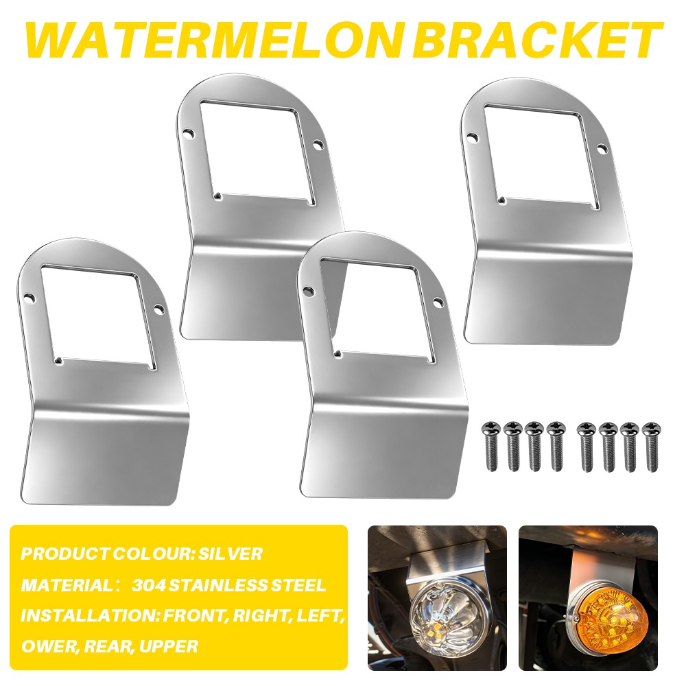 4x Universal Watermelon Under Frame Bracket Stainless Steel Mount Bracket Silver