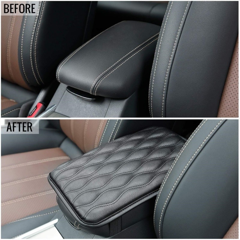 Black Car Center Console Pad Leather Arm Rest Box Cover Protector Cushion Pad US