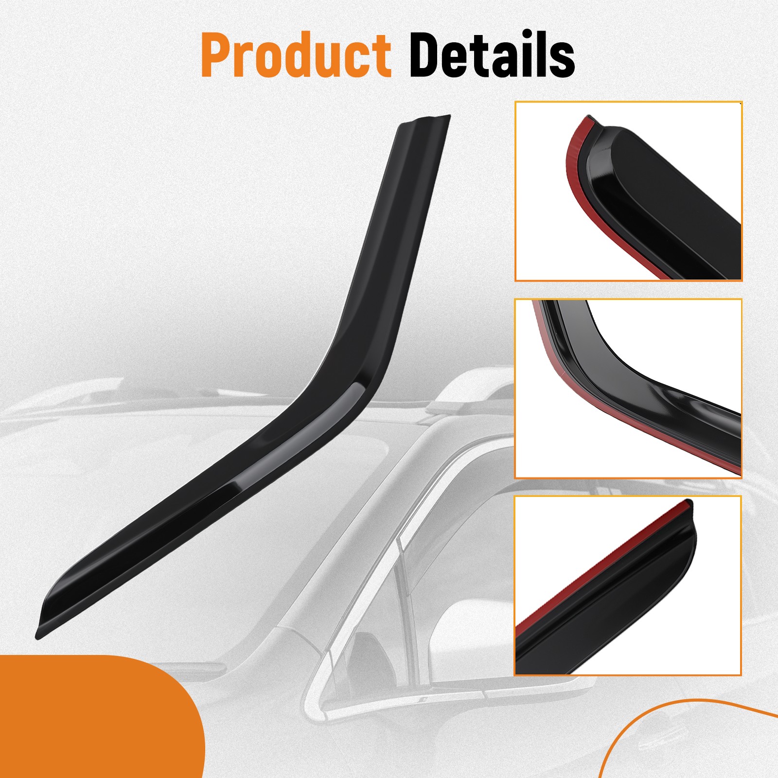 Rain Guards Window Visor Deflectors for Jeep Patriot 2007-2018 4Pcs 2.5mm
