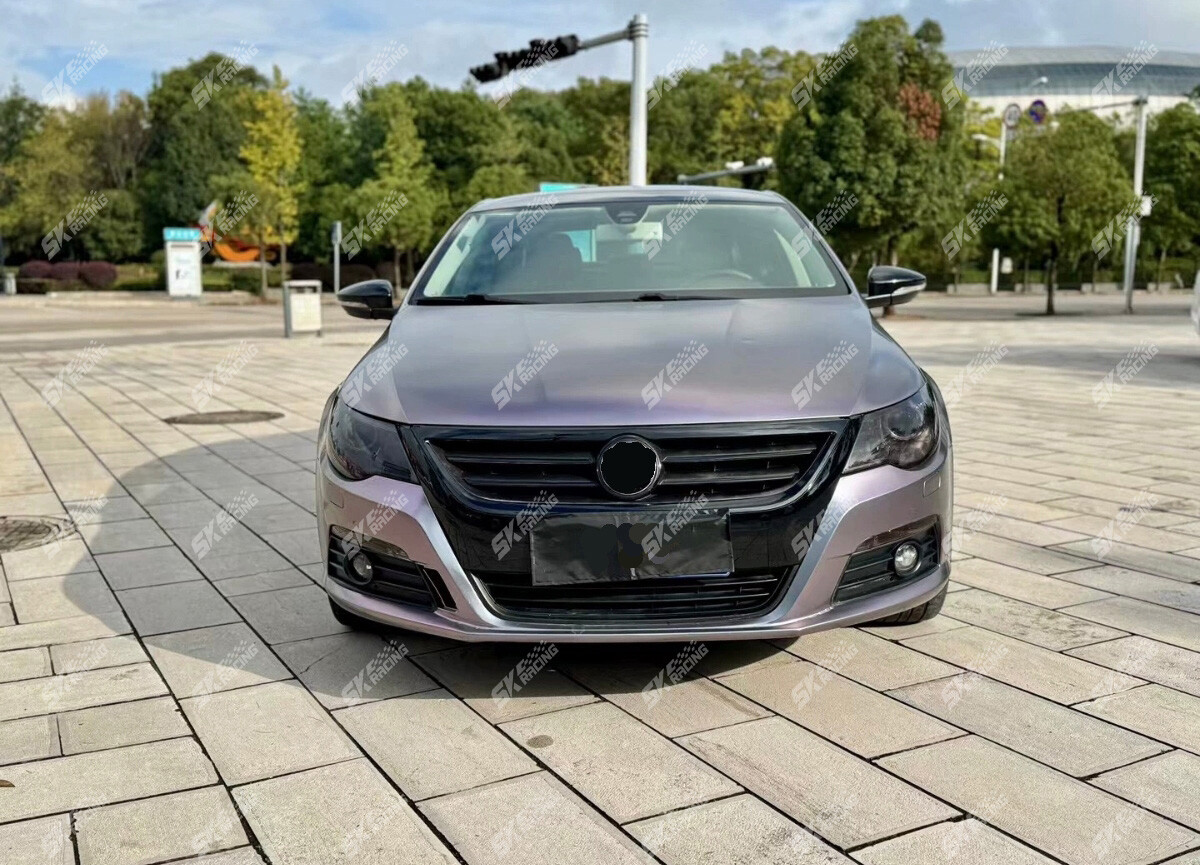 For Volkswagen CC 2009-12 Glossy Black Front Bumper Upper Grille Fog Light Cover