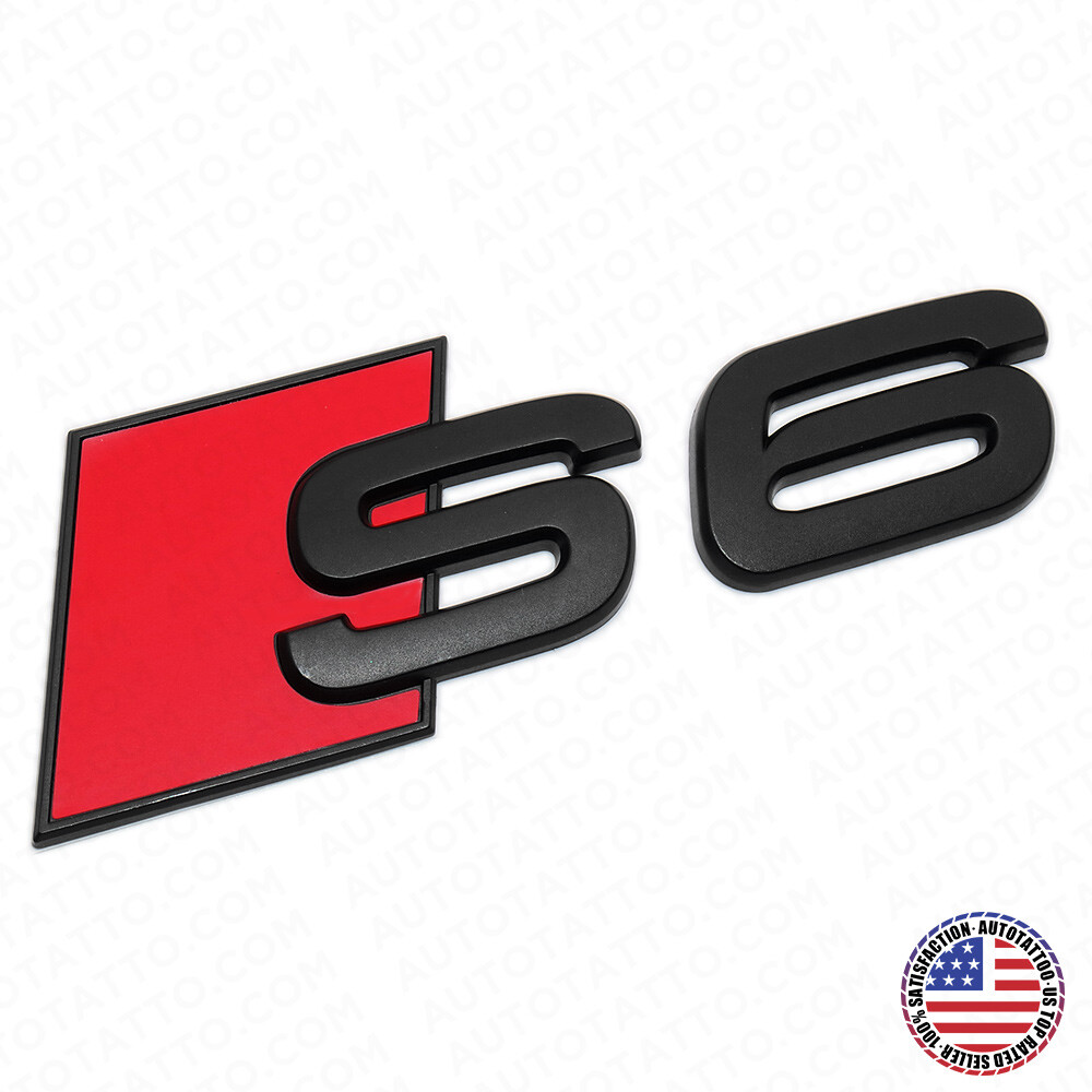 For Audi S6 Matte Black Rear Letter Tail Badge Trunk Emblem Badge Logo Sport