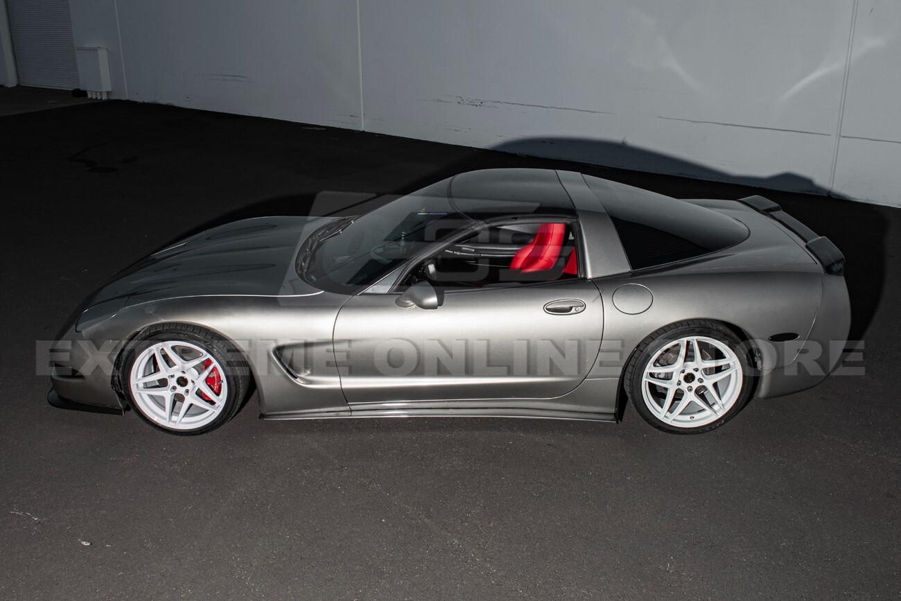 For 97-04 Corvette C5 | ZR1 Style Hydro-Dipped Carbon Fiber Side Skirts Panel