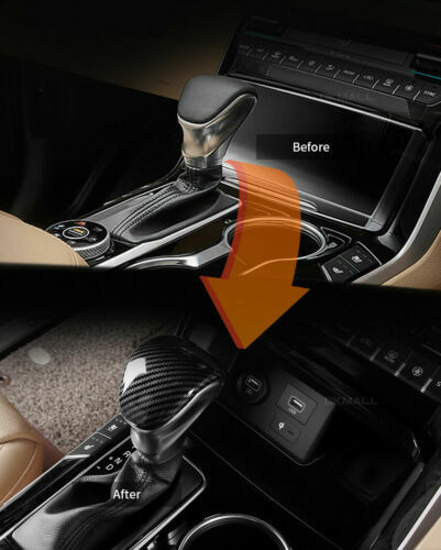 Carbon Fiber ABS Gear Shift Knob Lever Cover Trim For Kia Telluride Forte Seltos
