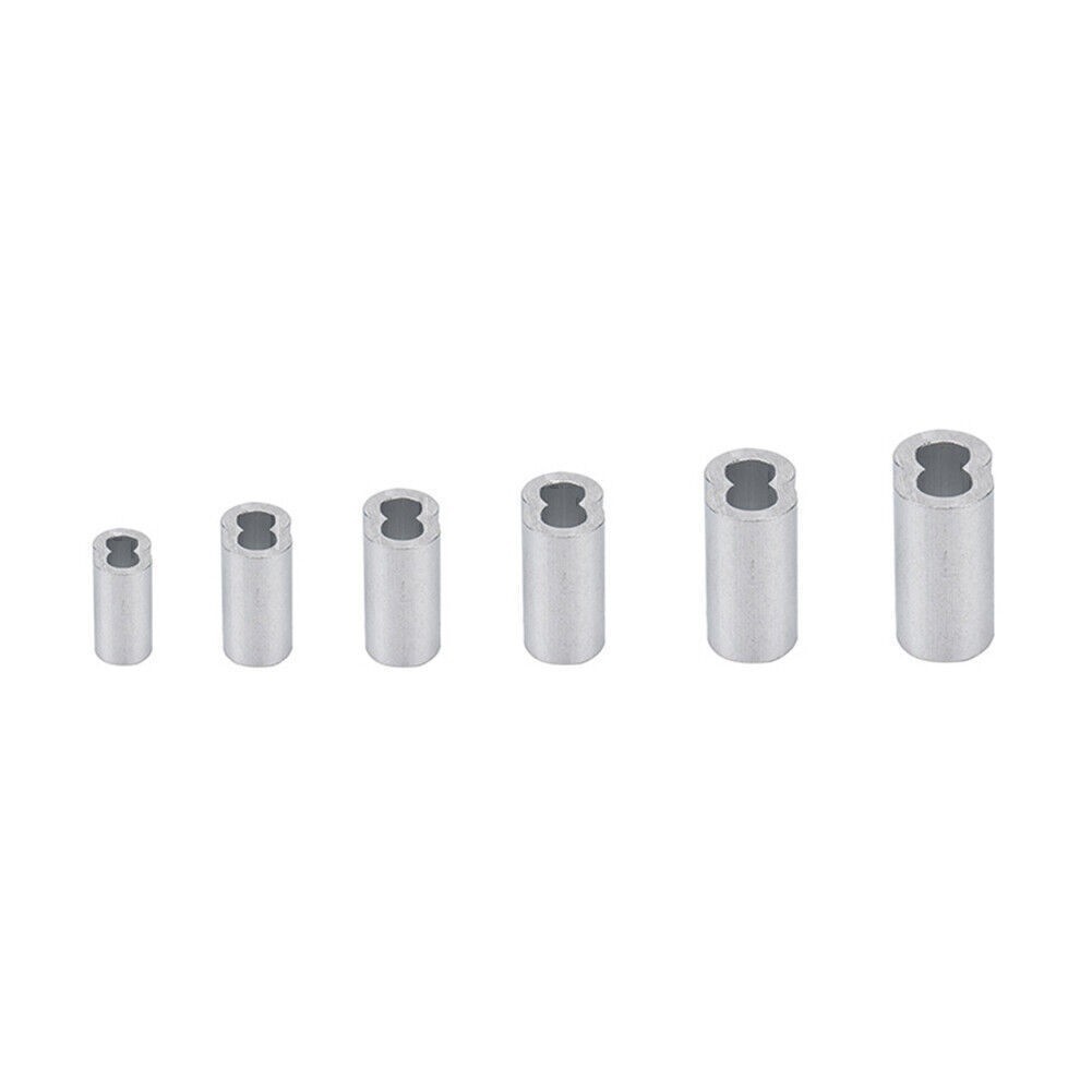 180 Pcs Ferrule Crimping Loop Sleeve for Wire Rope Cable Line End Assortment Kit
