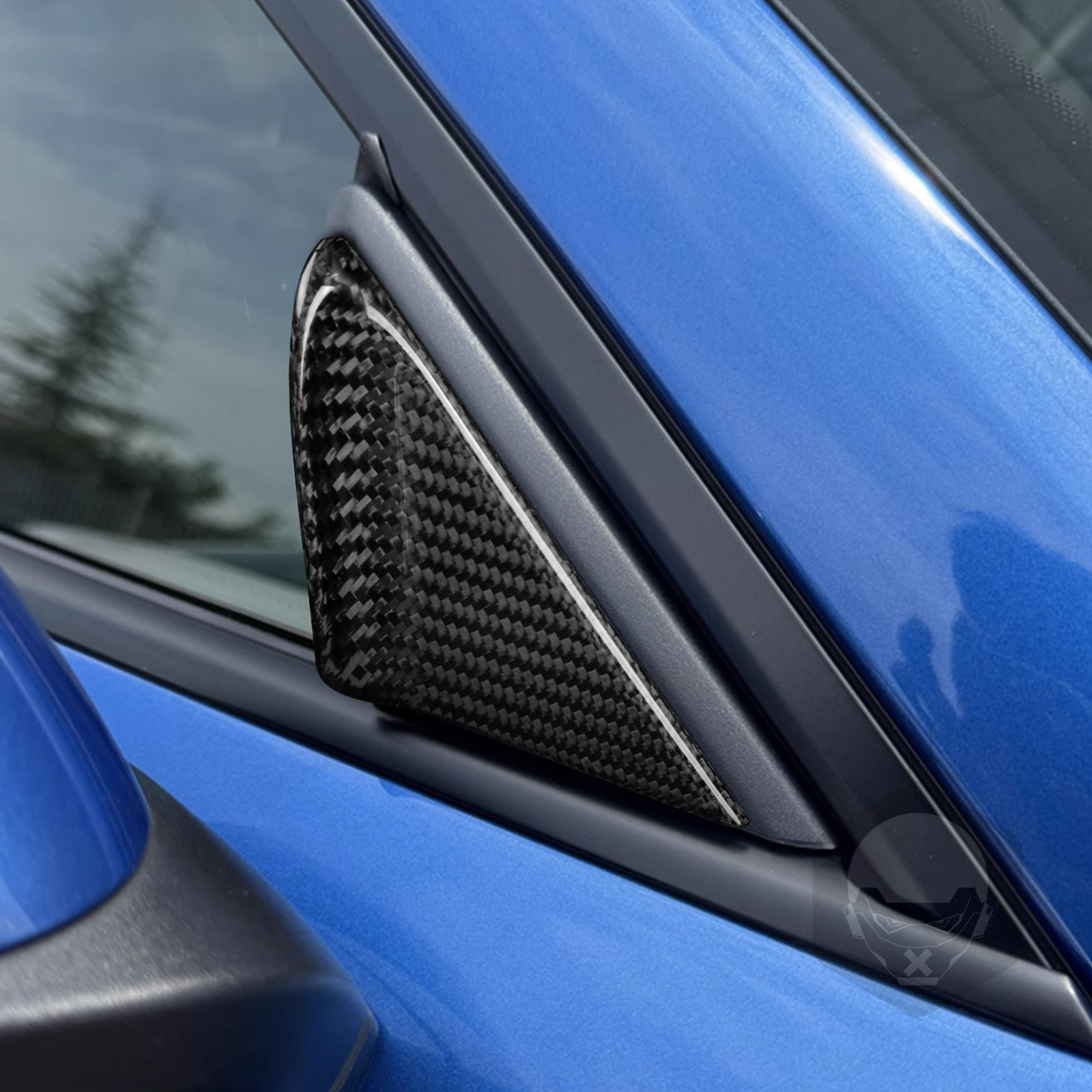 For Porsche 911 718 Car A-pillar Rearview Mirror Triangle Trim Real Carbon Fiber
