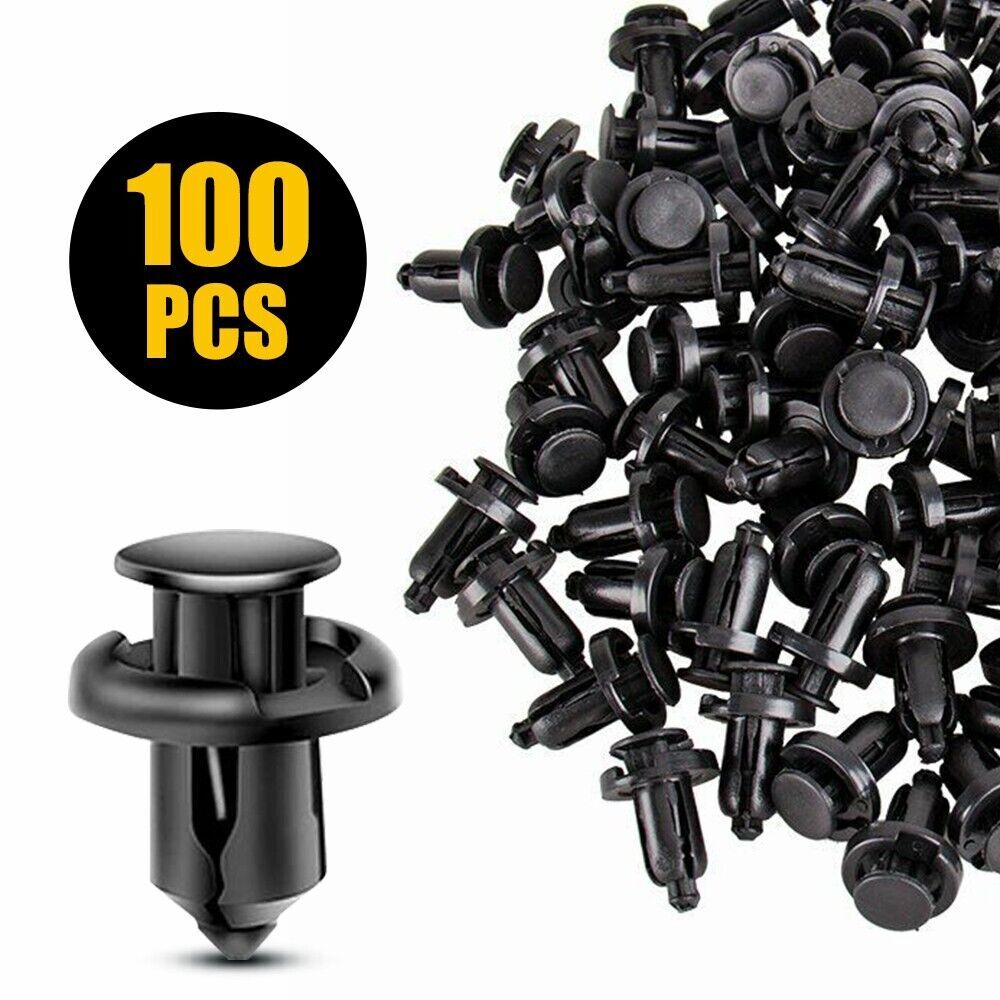 100Pcs Bumper Clips 10mm Hole Auto Car Fastener Fender Push Pin Plastic Rivets