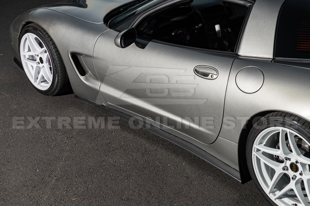 For 97-04 Corvette C5 | ZR1 Style Hydro-Dipped Carbon Fiber Side Skirts Panel