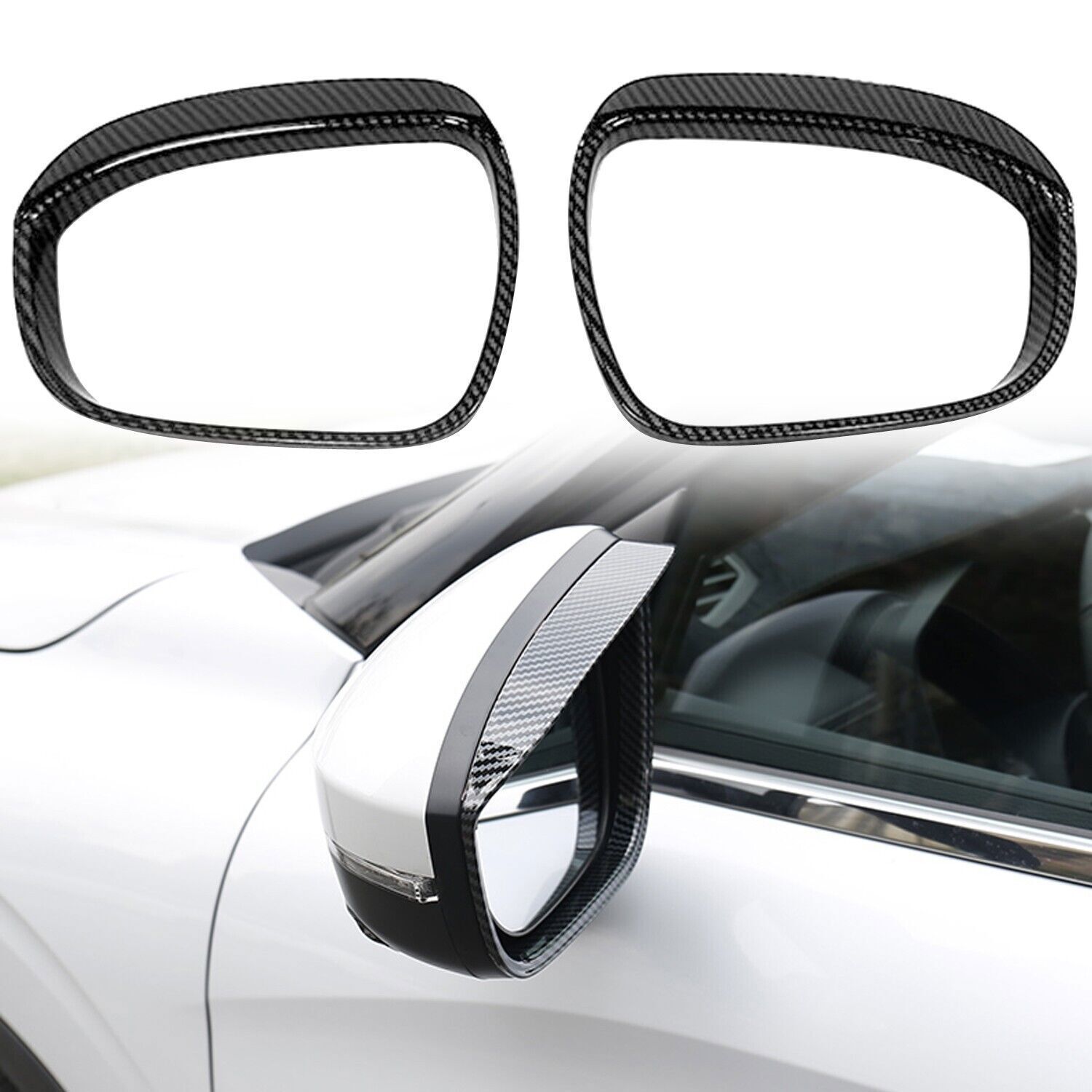 For Mitsubishi Outlander 2022-2024 Rearview Side Mirror Eyebrow Cover Trim 2pcs