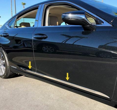 fit:2019-2024 Lexus ES350 ES300 4Pc Stainless Body Side Molding Trim 1″ Flat