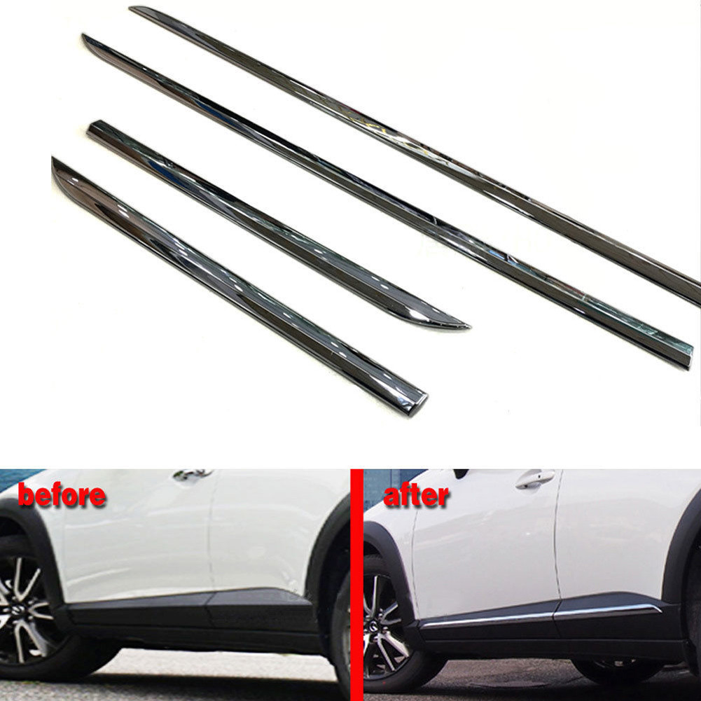 Chrome Body Side Door Molding Line Cover Decor For Mazda CX-3 CX3 2016-2021