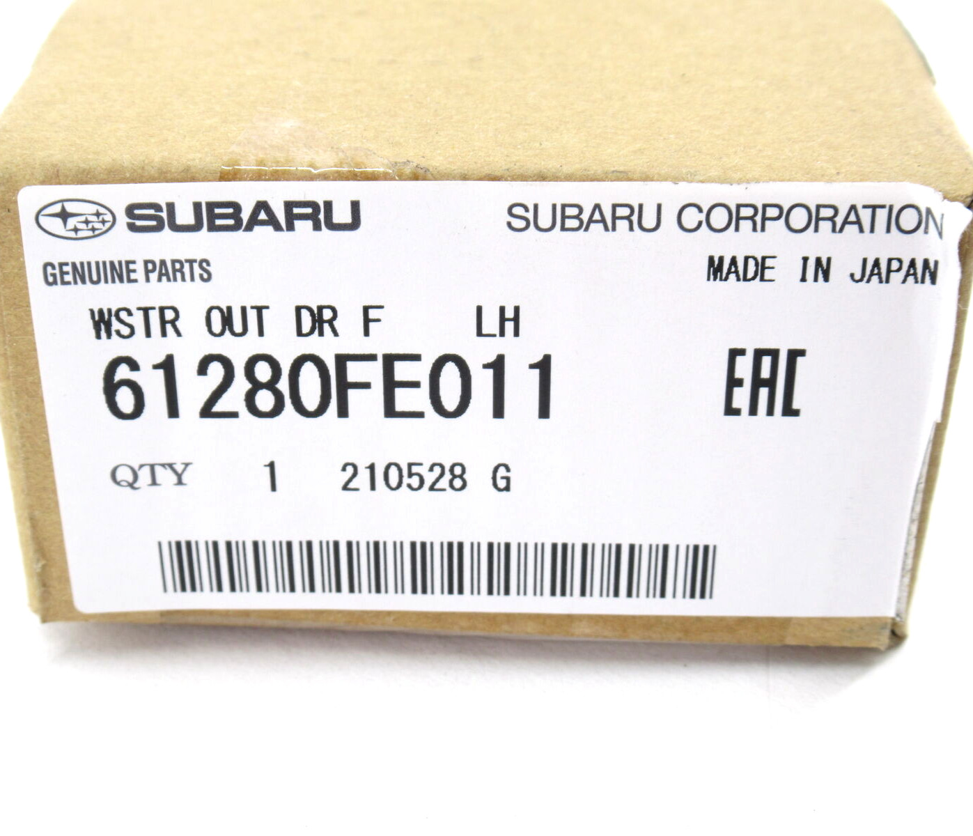 Genuine OEM Subaru 61280FE011 Driver Left Front Belt Weather Strip 02-07 Impreza