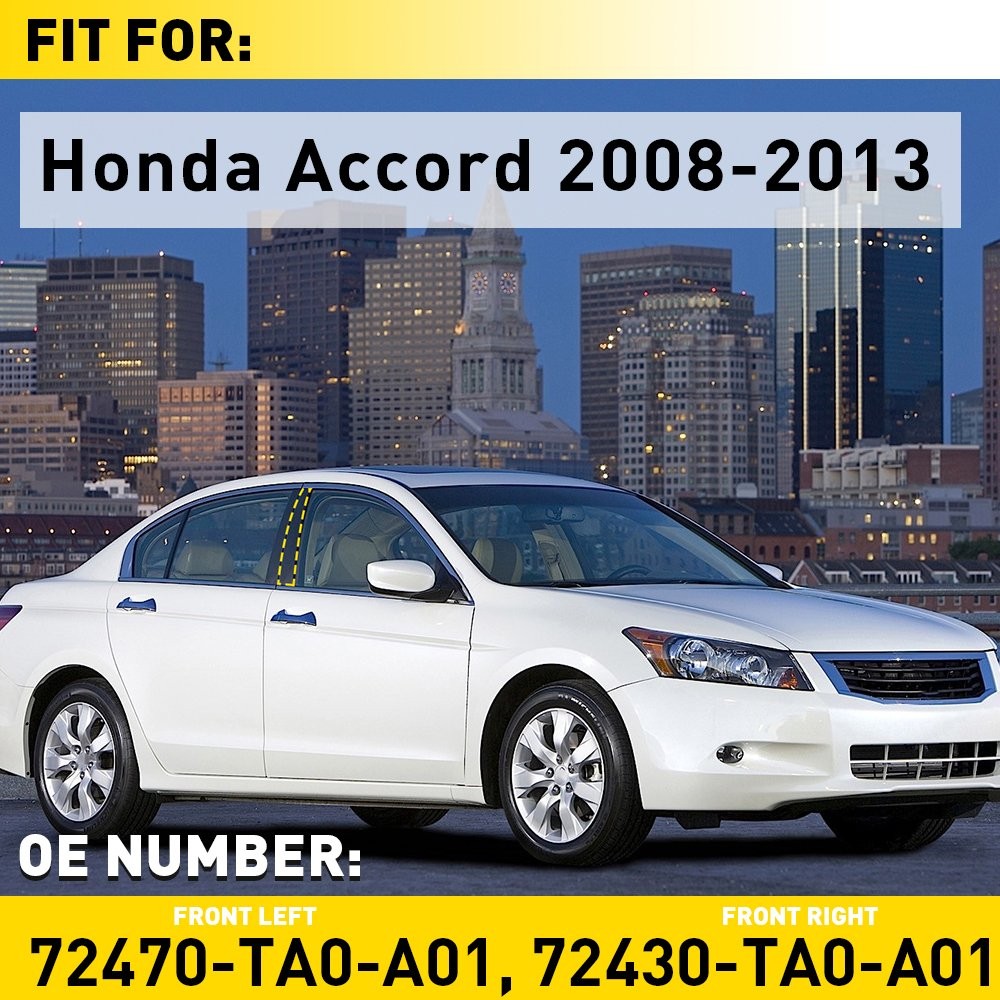 Front Left / Right Door Applique Pillar Molding Trim For Honda Accord 2008-2013