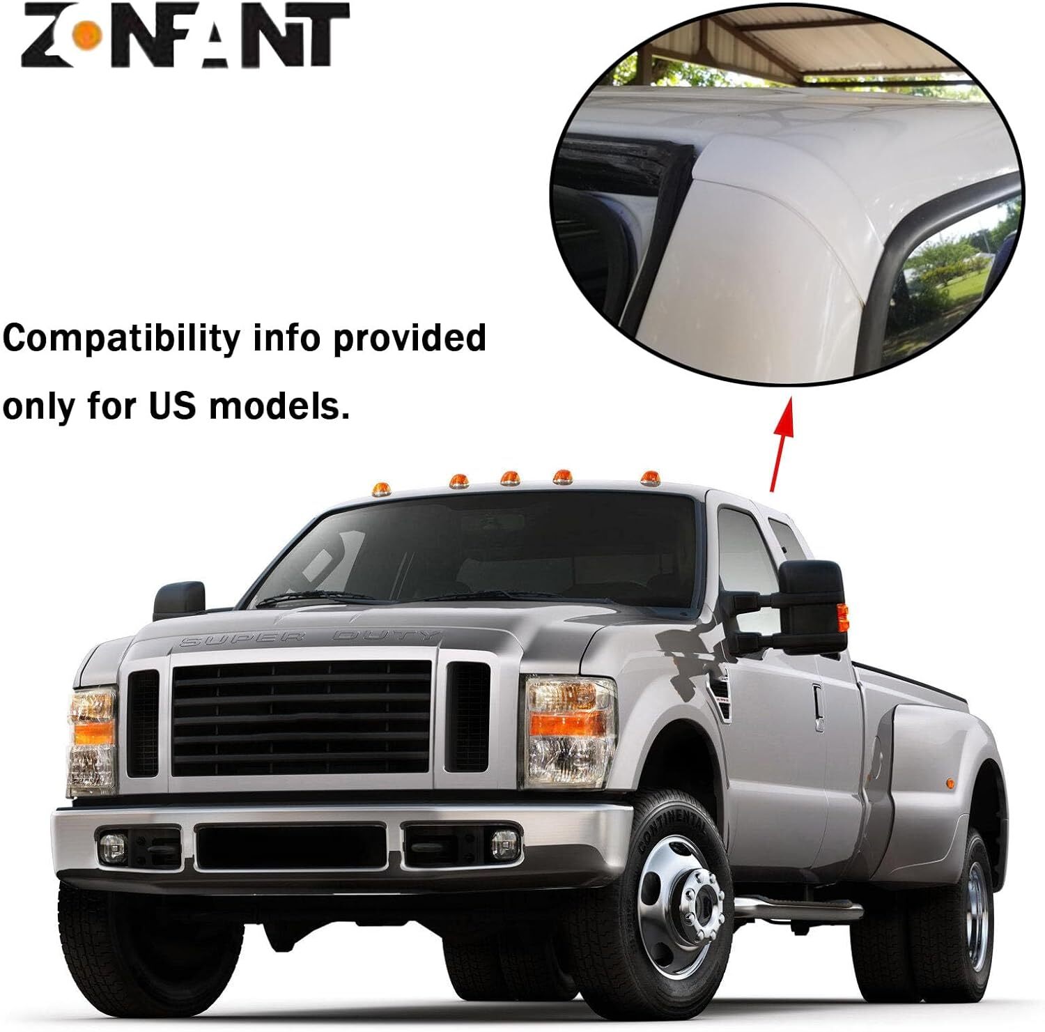 Upgraded Pair Roof Corner Cab Trim Molding Cover For Ford 99-07 F250 350 450 550