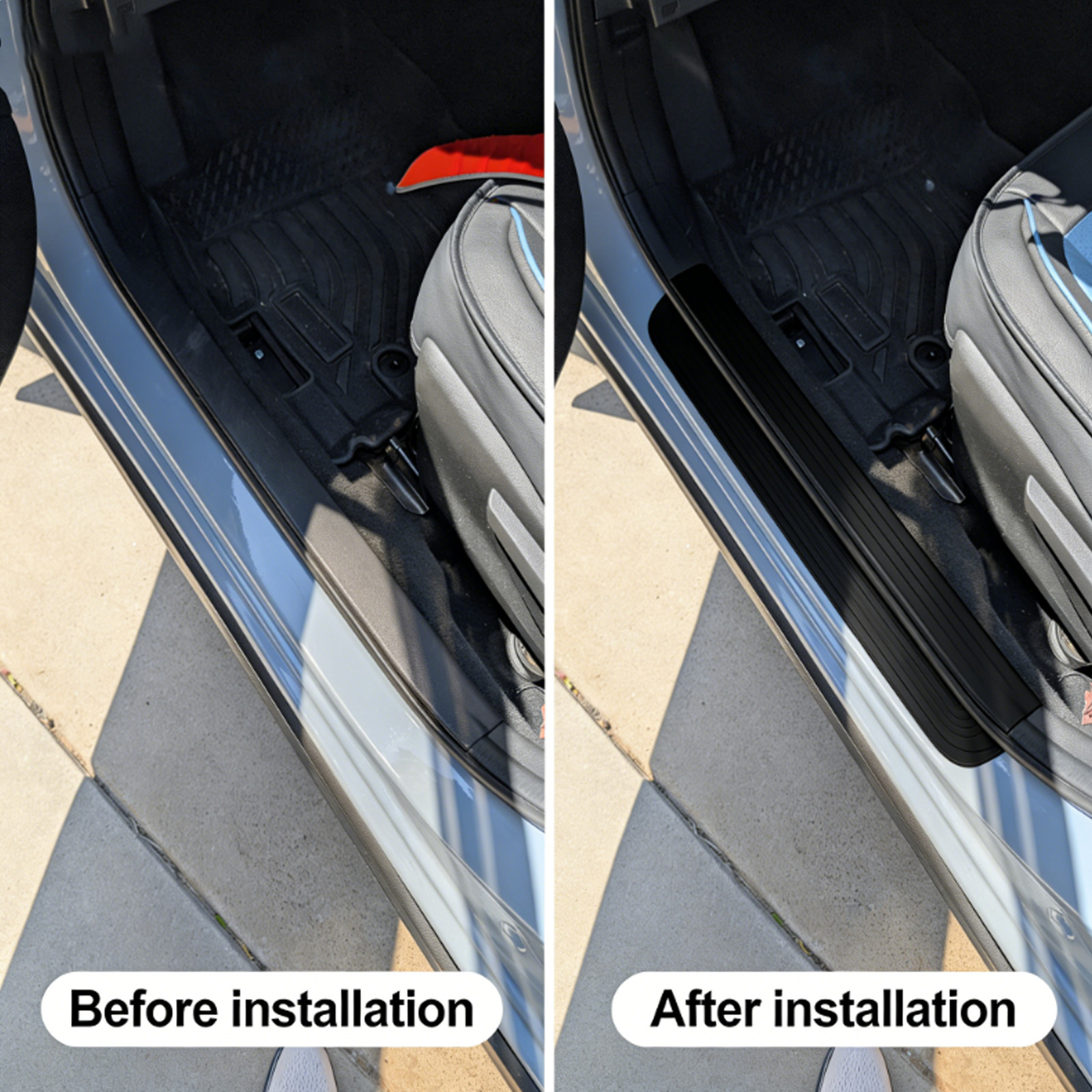 Anti-Scratch Door Sill Protector PVC Threshold Guards Kit Customized for Tesla
