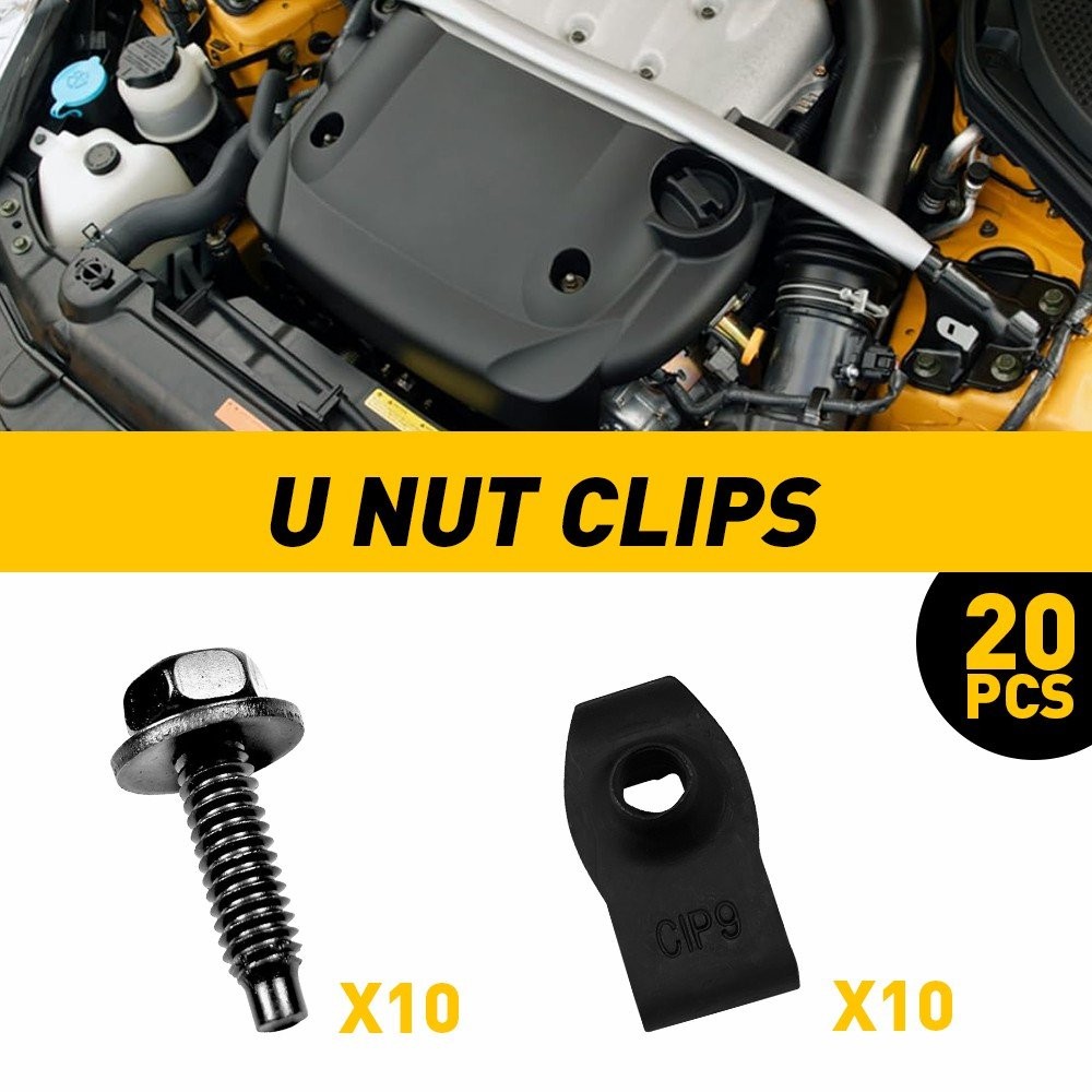 5/16-18 x 1-3/16″ Long- 20pcs (10ea)-374F FIT Ford Truck Body Bolts & U-nut Clip