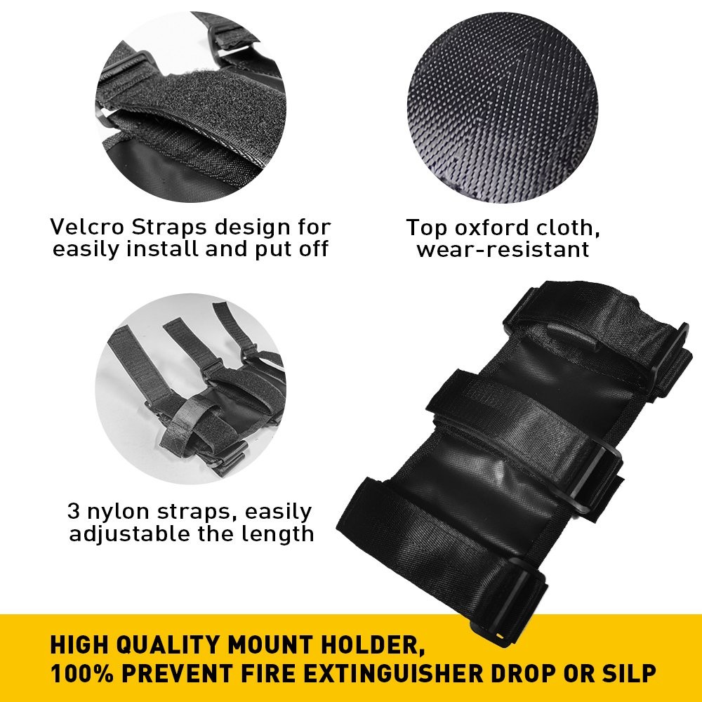 2.3-3.4″ Roll Bar Fire Extinguisher Mount Holder Black Car Auto Part Accessories
